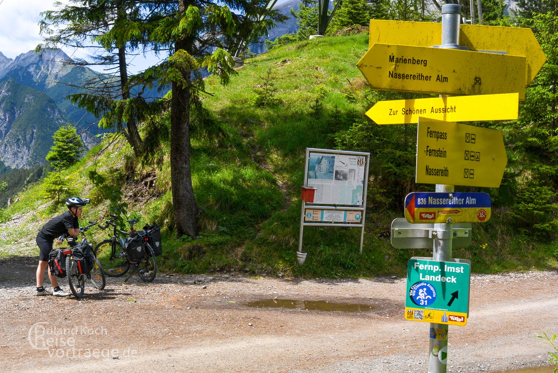 Via Claudia Augusta, rest on Fernpass, Tyrol, Austria